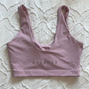 Pink balance sports bra